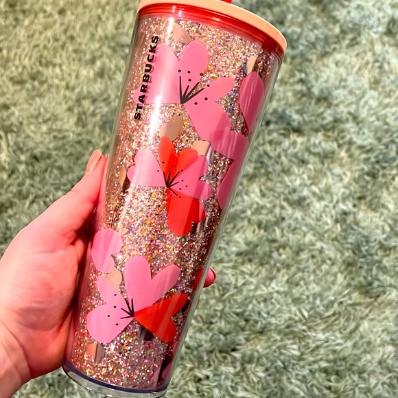 Starbucks Dining Starbucks Pink Glitter Tumbler Poshmark